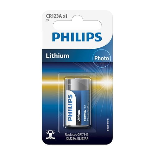 PILA LITIO PHILIPS CR123A - 3V - 1500mAh - FOTO