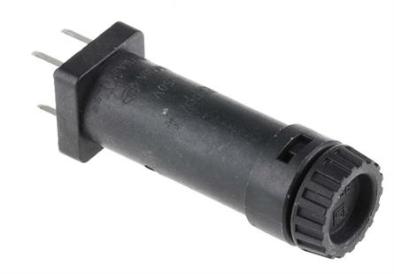 PORTAFUSIBLES VERTICAL PARA PCB - PARA FUSIBLES DE 5X20 - HASTA 10A - RASTER 7,62x5,08mm