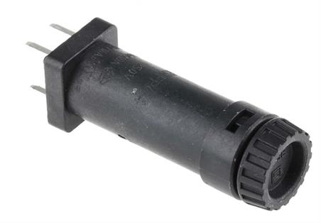 PORTAFUSIBLES VERTICAL PARA PCB - PARA FUSIBLES DE 5X20 - HASTA 10A - RASTER 7,62x5,08mm