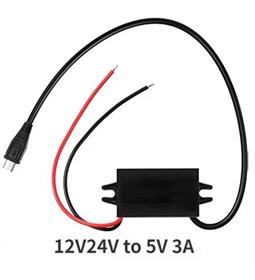MODULO CONVERTIDOR CC - ENTRADA 8 a 60VDC - SALIDA 5VDC - 3A MAX - 15W - IP68 - 27x14x6,4mm - SALIDA A MICROUSB  MACHO