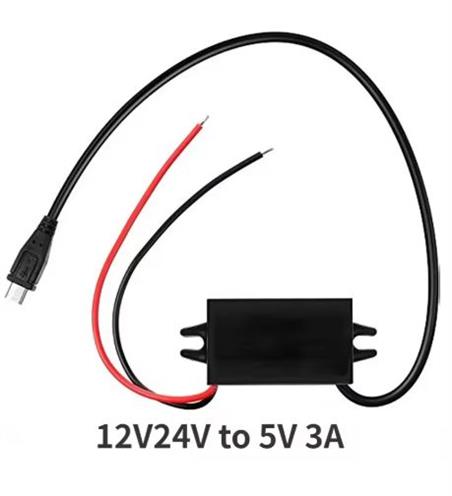 MODULO CONVERTIDOR CC - ENTRADA 8 a 60VDC - SALIDA 5VDC - 3A MAX - 15W - IP68 - 27x14x6,4mm - SALIDA A MICROUSB  MACHO