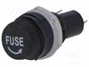 PORTAFUSIBLES PARA EMPOTRAR - GENERICO - PARA FUSIBLES DE 5X20 10A 250V - ORIFICION DE MONTAJE 11,5mm