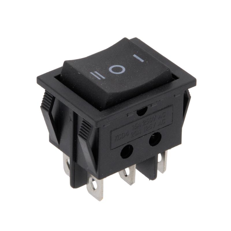 INTERRUPTOR BASCULANTE DP3T - 6A  250VAC - 3 POSICIONES - ON-OFF-ON - NEGRO