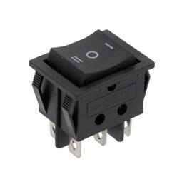 INTERRUPTOR BASCULANTE DP3T - 6A  250VAC - 3 POSICIONES - ON-OFF-ON - NEGRO