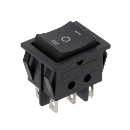 INTERRUPTOR BASCULANTE DP3T - 6A  250VAC - 3 POSICIONES - ON-OFF-ON - NEGRO