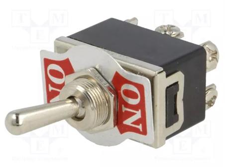 INTERRUPTOR PALANCA NINIGI DPDT - 3 POSICIONES 10A 250V - [ON - ON] - CONECTORES FASTON 6,3mm