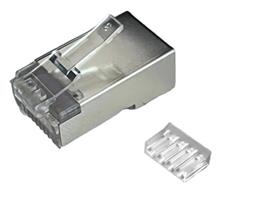 CONECTOR MODULAR RED RJ45 FTP - 8 VIAS BLINDADO CAT6a - CON GUIA - 10 UNIDADES