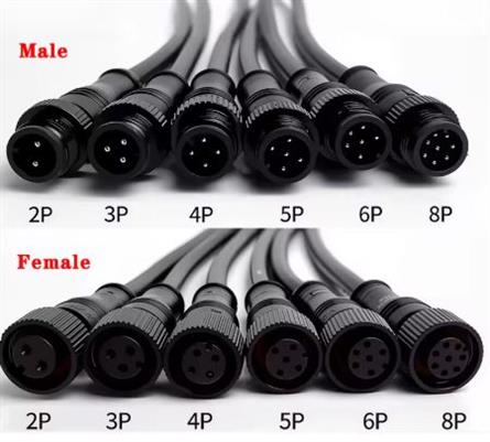 PAREJA DE CONEXIONES M12 - 5 PIN - METAL - IP68 - 20cm - SALIDA A CABLES