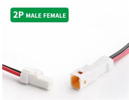 PAREJA DE CONEXIONES JST JWPF - 2 PIN - LONGITUD 15cm - IP68 - IMPERMEABLE - CON CLIP DE SEGURIDAD