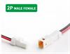 PAREJA DE CONEXIONES JST JWPF - 2 PIN - LONGITUD 15cm - IP68 - IMPERMEABLE - CON CLIP DE SEGURIDAD
