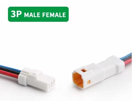 PAREJA DE CONEXIONES JST JWPF - 3 PIN - LONGITUD 15cm - IP68 - IMPERMEABLE - CON CLIP DE SEGURIDAD