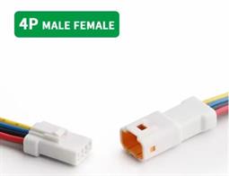 PAREJA DE CONEXIONES JST JWPF - 4 PIN - LONGITUD 15cm - IP68 - IMPERMEABLE - CON CLIP DE SEGURIDAD