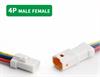 PAREJA DE CONEXIONES JST JWPF - 4 PIN - LONGITUD 15cm - IP68 - IMPERMEABLE - CON CLIP DE SEGURIDAD