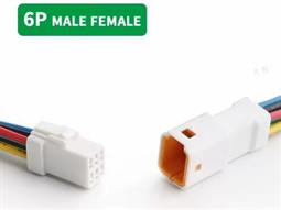 PAREJA DE CONEXIONES JST JWPF - 6 PIN - LONGITUD 15cm - IP68 - IMPERMEABLE - CON CLIP DE SEGURIDAD