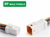 PAREJA DE CONEXIONES JST JWPF - 8 PIN - LONGITUD 15cm - IP68 - IMPERMEABLE - CON CLIP DE SEGURIDAD