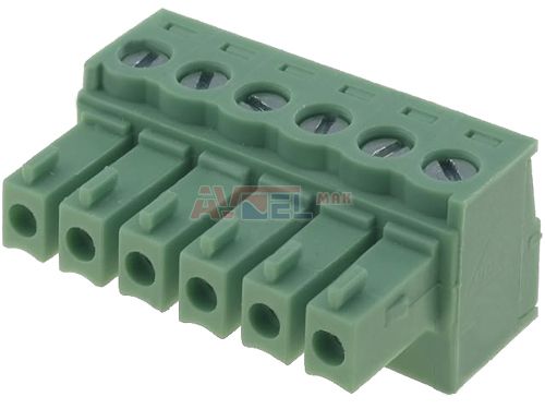 BLOQUE DE BORNAS DESMONTABLE - ENCHUFE HEMBRA - RASTER 3,50mm - 6 PIN