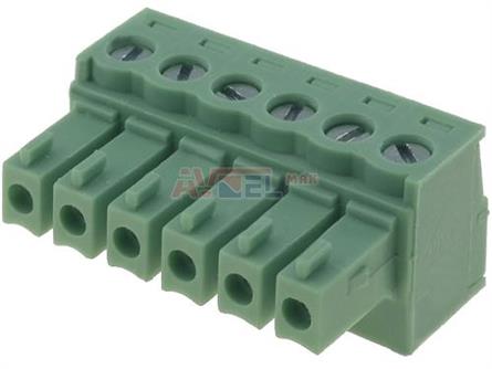 BLOQUE DE BORNAS DESMONTABLE - ENCHUFE HEMBRA - RASTER 3,50mm - 6 PIN