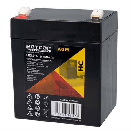 BATERIA PLOMO AGM HEYCAR 12V 5Ah - [70x89x100mm]