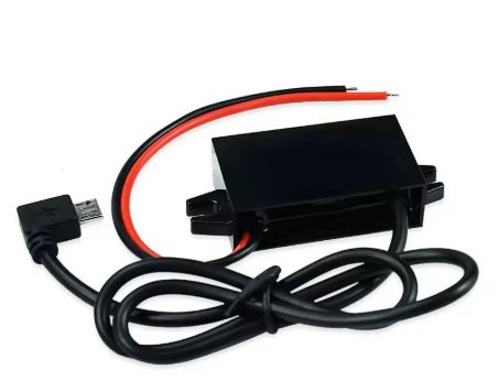 MODULO CONVERTIDOR CC - ENTRADA 8 a 60VDC - SALIDA 5VDC - 3A MAX - 15W - IP68 - 27x14x6,4mm - SALIDA A MICROUSB ACODADO MACHO
