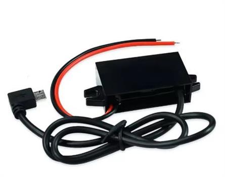 MODULO CONVERTIDOR CC - ENTRADA 8 a 60VDC - SALIDA 5VDC - 3A MAX - 15W - IP68 - 27x14x6,4mm - SALIDA A MICROUSB ACODADO MACHO
