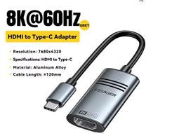 CONVERSOR - ADAPTADOR ENTRADA USB TIPO-C MACHO - SALIDA HDMI HEMBRA - 8K@60hz 4K@144hz - METAL