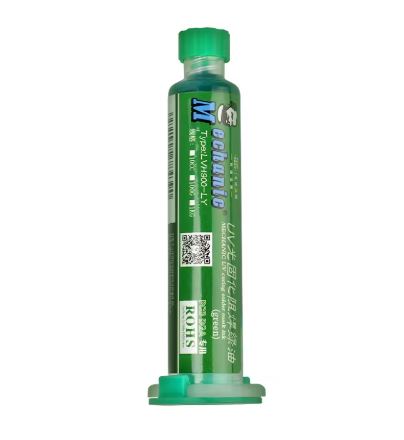 MASCARA DE SOLDADURA UV MECHANIC - 10CC - VERDE + BOQUILLA