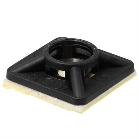 BASE ADHESIVA Y O TORNILLO PARA BRIDAS - 19x19mm - NEGRO - BOLSA 100 UNIDADES