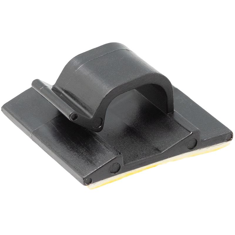 CLIP ADHESIVO PARA SUJECCION DE CABLES - HASTA 5mm - NEGRO - BOLSA 100 UNIDADES