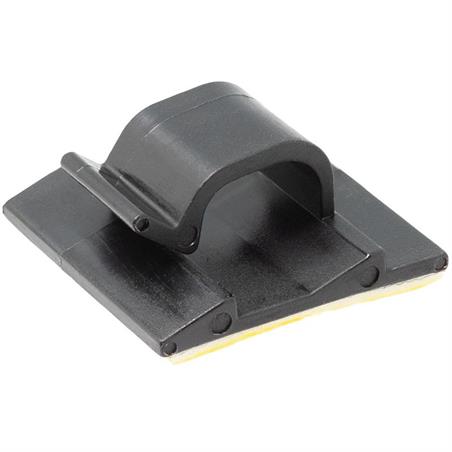 CLIP ADHESIVO PARA SUJECCION DE CABLES - HASTA 5mm - NEGRO - BOLSA 100 UNIDADES
