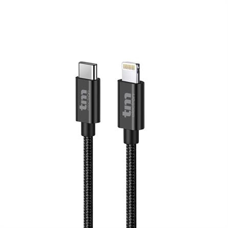 CONEXION USB C 3.0 - LIGHTNING - 3A - 1 METRO - IPHONE IPAD -  NYLON  - NEGRO