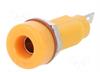 CONECTOR BANANA - HEMBRA - 4mm - 60V 10A - PANEL - ORIFICIO MONTAJE 7.90mm - NARANJA - SOLDAR