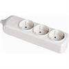 REGLETA DE ALIMENTACION 3 TOMAS SCHUKO - CON T/T LATERAL - 250V 16A - BLANCO - PARA MONTAJE (SIN CABLE)