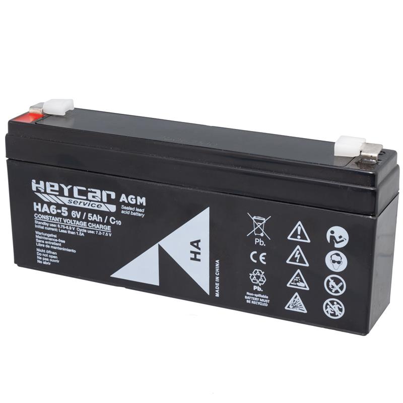 BATERIA PLOMO AGM HEYCAR - 6V - 5Ah - 169x35x70mm