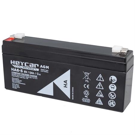 BATERIA PLOMO AGM HEYCAR - 6V - 5Ah - 169x35x70mm