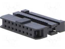 CONECTOR IDC 20 PIN HEMBRA - RASTER CONTACTOS 2mm - RASTER CINTA 1mm