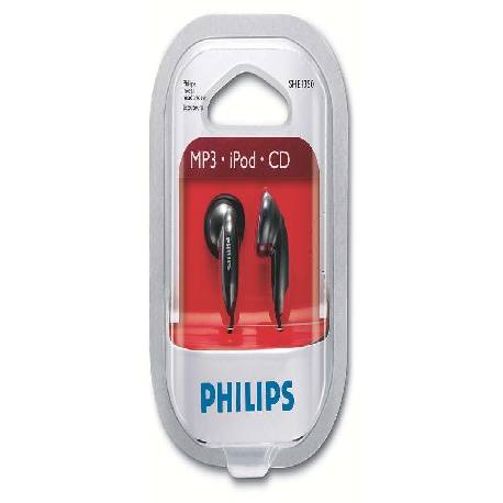AURICULARES ESTEREO PHILIPS 50mW 100DB CON DUMPBASS - JACK 3,5mm - NEGRO