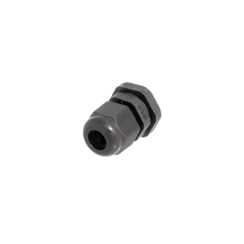 PRENSAESTOPA M12 PG07 - NYLON NEGRO - PARA CABLE DE 3,5-6mm2 - 1 UNIDAD