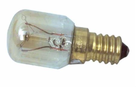 BOMBILLA RESISTENTE ALTA TEMPERATURA 300º  - E14 - 230VCA - 25W - DIAMETRO 22mm - LONG 50mm - CALIDO - PARA HORNOS