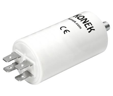 CONDENSADOR POLIPROPILENO PARA ARRANQUE DE MOTOR 12UF 450VCA 5% - 35x70mm - FASTON