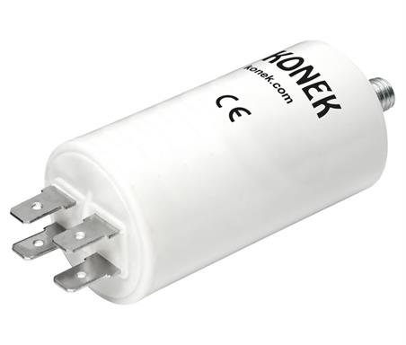 CONDENSADOR POLIPROPILENO PARA ARRANQUE DE MOTOR 8UF 450VCA 5% - 37x70mm - FASTON