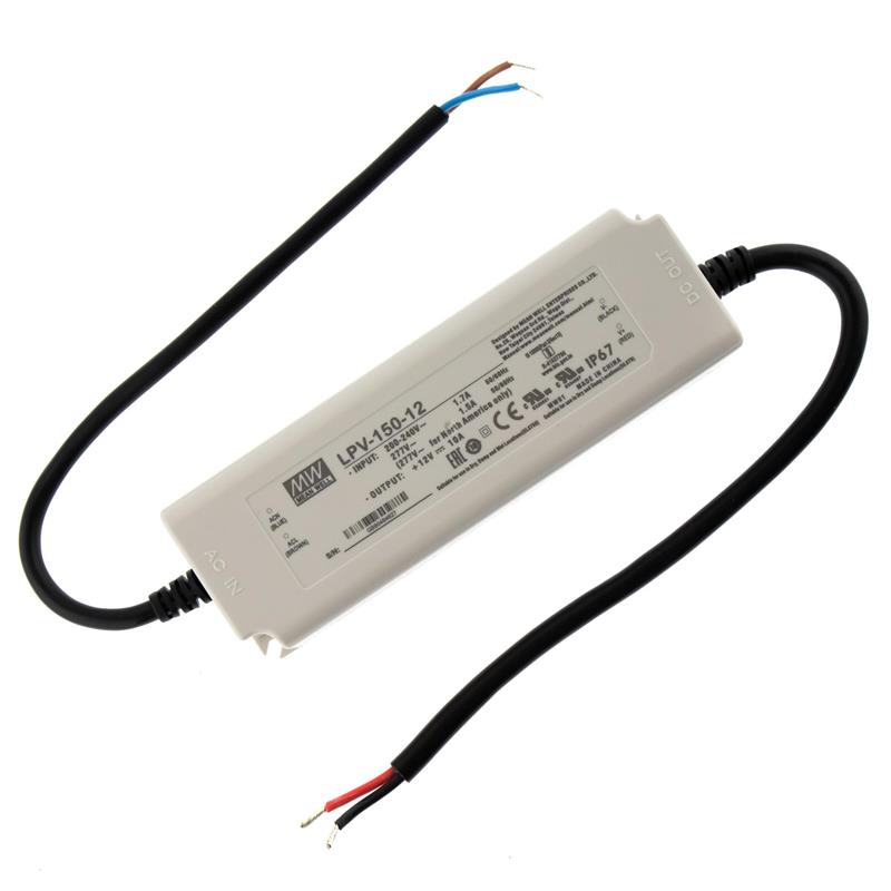 FUENTE DE ALIMENTACION CONSTANTE MEANWELL - 12V - 10A - 120W - WATERPROOF IP67 - 191x63x37,5mm