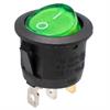 INTERRUPTOR BASCULANTE REDONDO - 2 posiciones 125V 10A - ON-OFF - Ø23mm - PILOTO VERDE a 12VDC