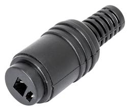 CONECTOR DIN 2 PIN HEMBRA - PUNTO RAYA - AEREO - RECTO - PARA SOLDAR - NEGRO