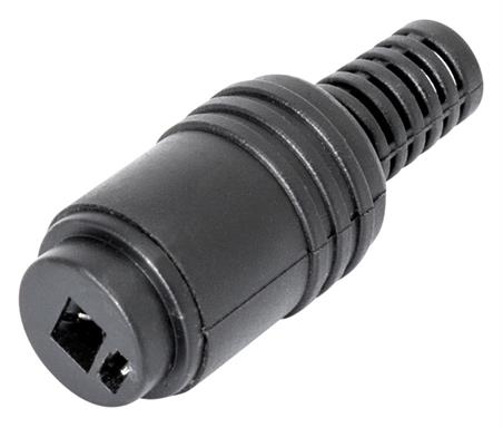CONECTOR DIN 2 PIN HEMBRA - PUNTO RAYA - AEREO - RECTO - PARA SOLDAR - NEGRO