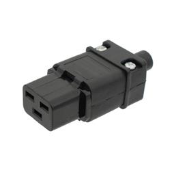CONECTOR ALIMENTACION IEC 60320 - C19 - HEMBRA - AEREO - 16A - TERM .TORNILLO