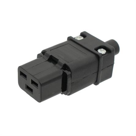 CONECTOR ALIMENTACION IEC 60320 - C19 - HEMBRA - AEREO - 16A - TERM .TORNILLO