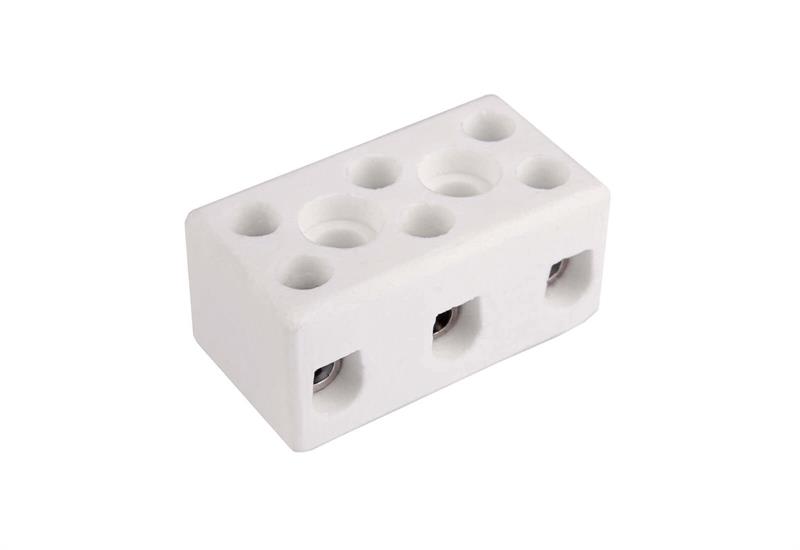 BLOQUE DE BORNAS PARA ALTAS TEMPERATURAS - 3 ELEMENTOS - 32A 450V - CERAMICO - 16X18mm