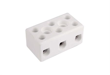 BLOQUE DE BORNAS PARA ALTAS TEMPERATURAS - 3 ELEMENTOS - 32A 450V - CERAMICO - 16X18mm