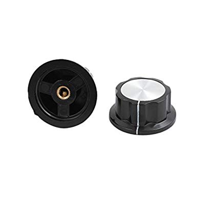 PERILLA CON INDICADOR PARA DE EJE 6mm - 33,5x15,6mm - FIJACION A TORNILLO - NEGRO