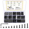 JUEGO DE TORNILLERIA DE ACERO - 840 UDS - METRICA M3 - AVELLANADOS (TORNILLOS ALLEN Y TUERCAS) - VARIAS MEDIDAS - NEGRO